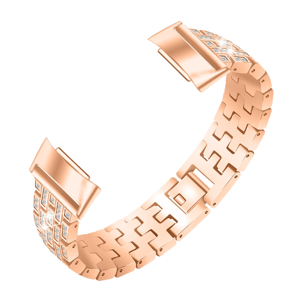 CBFC5-29 Shiny Diamond Metal Bands For Fitbit Charge 5 Smart Watch