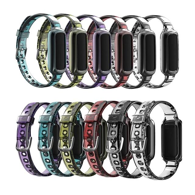 CBFL01 بريميوم لينة معصمه الاسورة الفرقة واضحة ل fitbit luxe حزام مع حالة وقائية وعرة