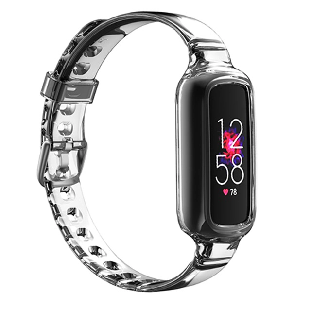 CBFL01 بريميوم لينة معصمه الاسورة الفرقة واضحة ل fitbit luxe حزام مع حالة وقائية وعرة