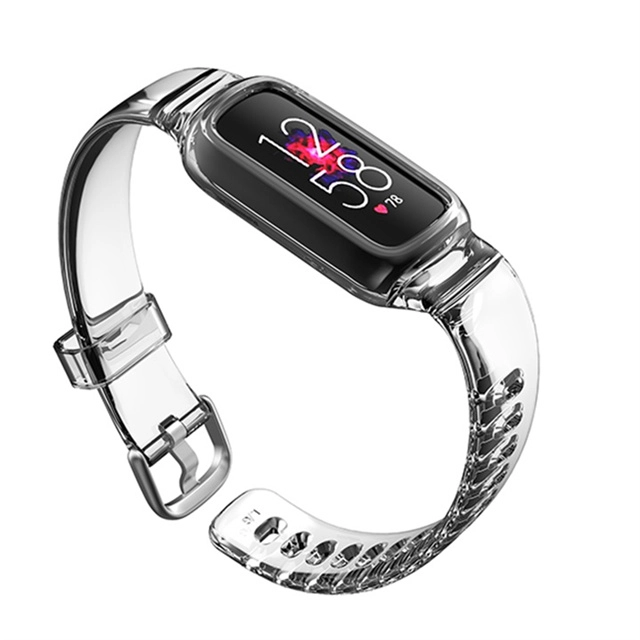 CBFL01 بريميوم لينة معصمه الاسورة الفرقة واضحة ل fitbit luxe حزام مع حالة وقائية وعرة