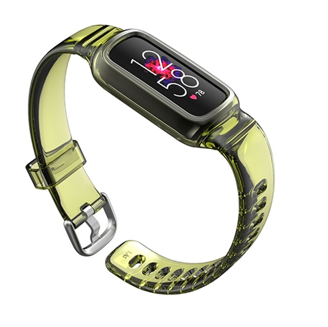 CBFL01 بريميوم لينة معصمه الاسورة الفرقة واضحة ل fitbit luxe حزام مع حالة وقائية وعرة