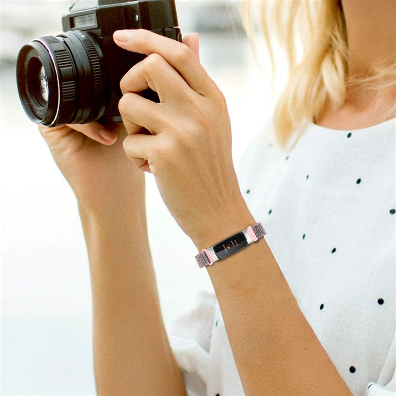 CBFL02 لاصق هوك وحلقة حزام المنسوجة النايلون ووتش الفرقة ل fitbit luxe اللياقة البدنية