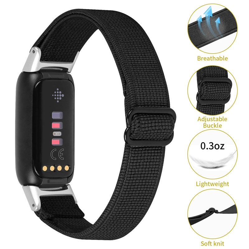 CBFL03 استبدال مضفر من سولو حلقة للتعديل مرونة النايلون ووتش حزام لفرقة fitbit luxe
