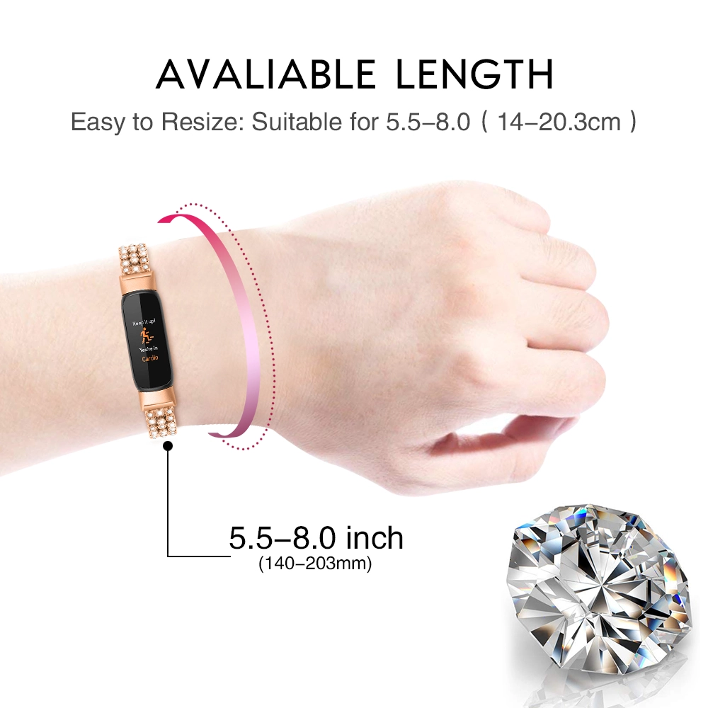 CBFL06 Sıcak Satış Lüks Elmas Bileklik Saat Kayışı Metal Bant Fitbit Luxe Aksesuarları için