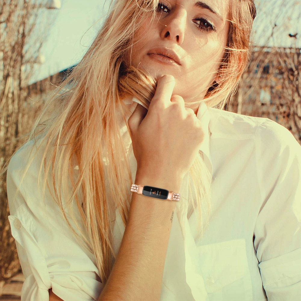 CBFL06 Sıcak Satış Lüks Elmas Bileklik Saat Kayışı Metal Bant Fitbit Luxe Aksesuarları için