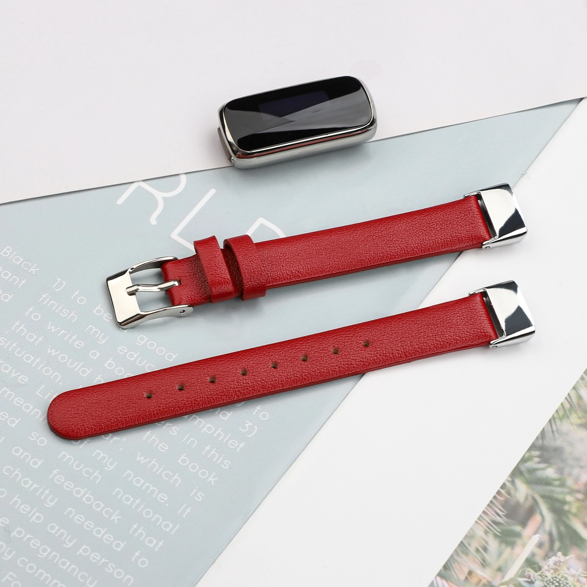CBFL09 Women Men Casual Real Genuine Leather Watch Straps For Fitbit Luxe Watch Leather Belt