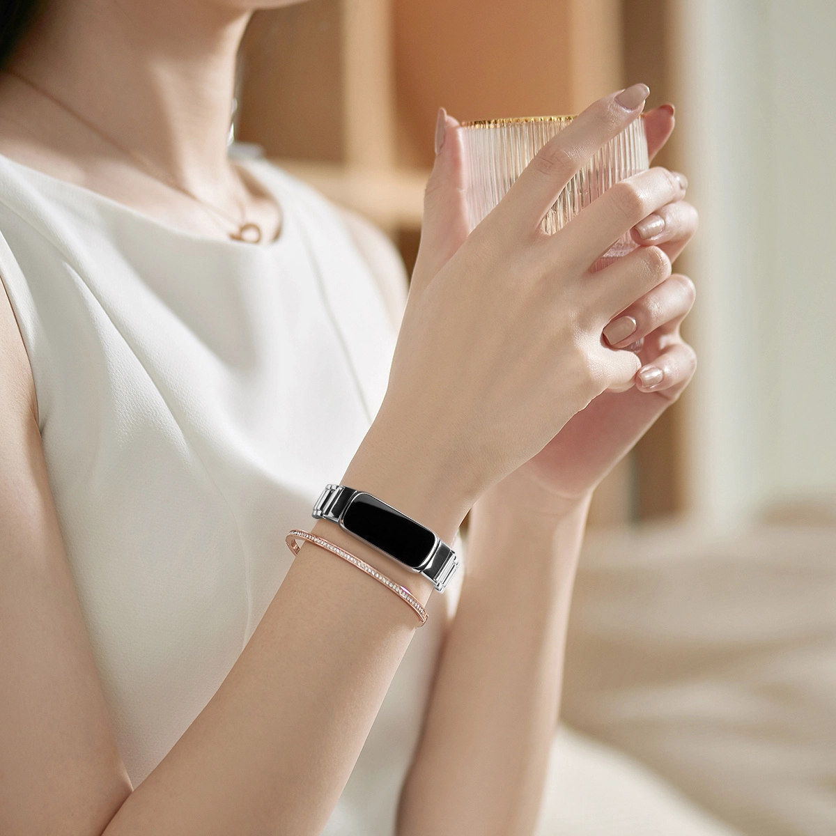 CBFL10 Wholesale Metallic Wamkband Metal Strap Strap para Fitbit Luxe Smart Mulbanda