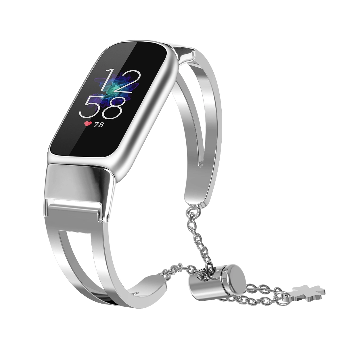 CBFL11 조정 가능한 교체 럭셔리 체인 팔찌 금속 시계 스트랩 fitbit luxe 밴드