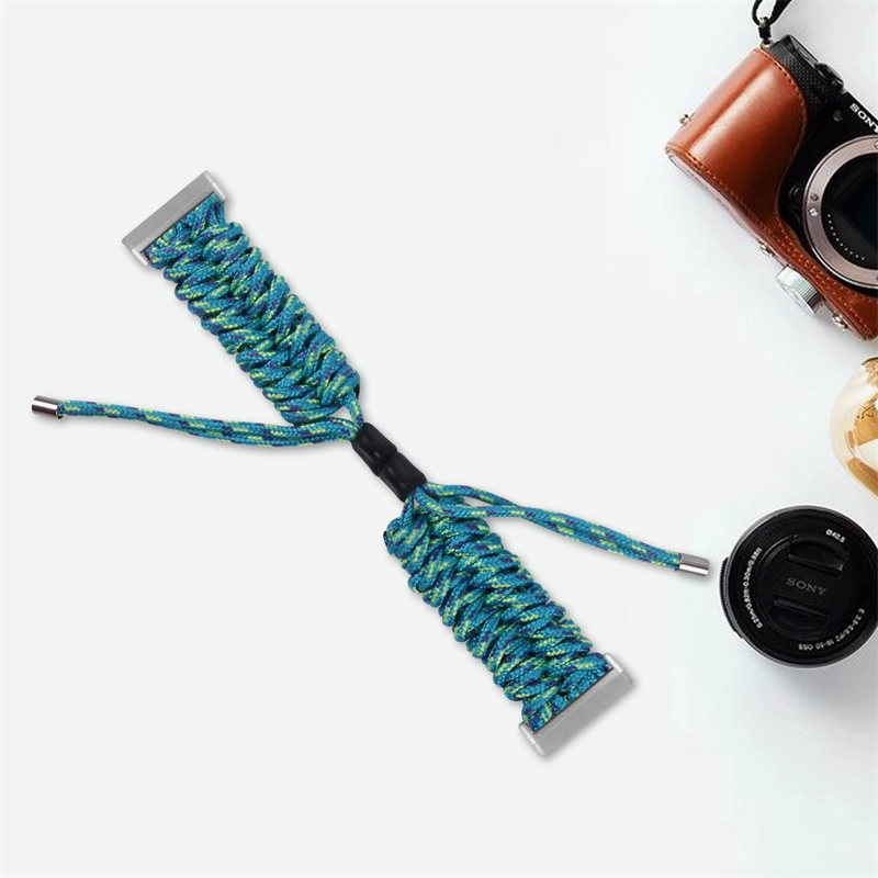 CBFV01 Ajustable Paragord Paraguas Cuerda Braiding Nylon Reloj Correa para Fitbit Versa 3 Sense
