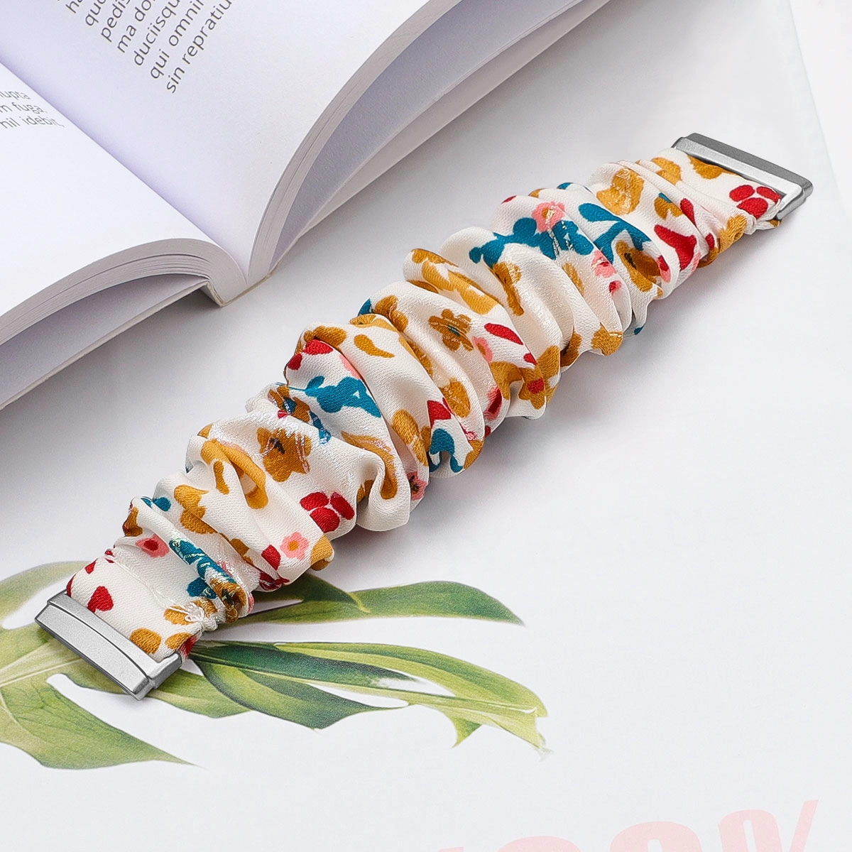 CBFV08 PRINT ELASTIC Scrunchie Straps Watch Band para Fitbit Versa 3 Sense Smart Watch