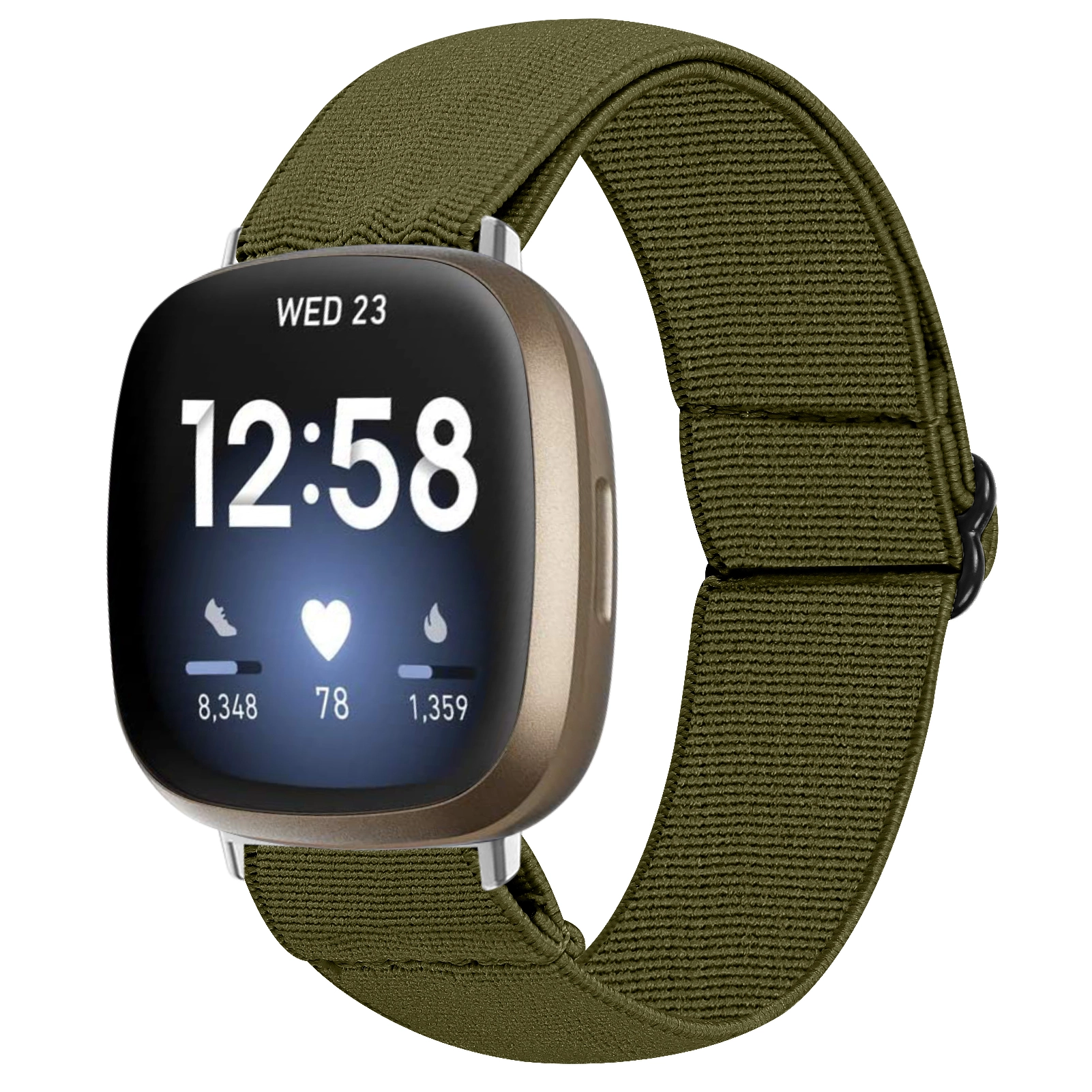 Correa de reloj de tela de nylon solitario trenzado CBFV09 para Fitbit Versa Sense