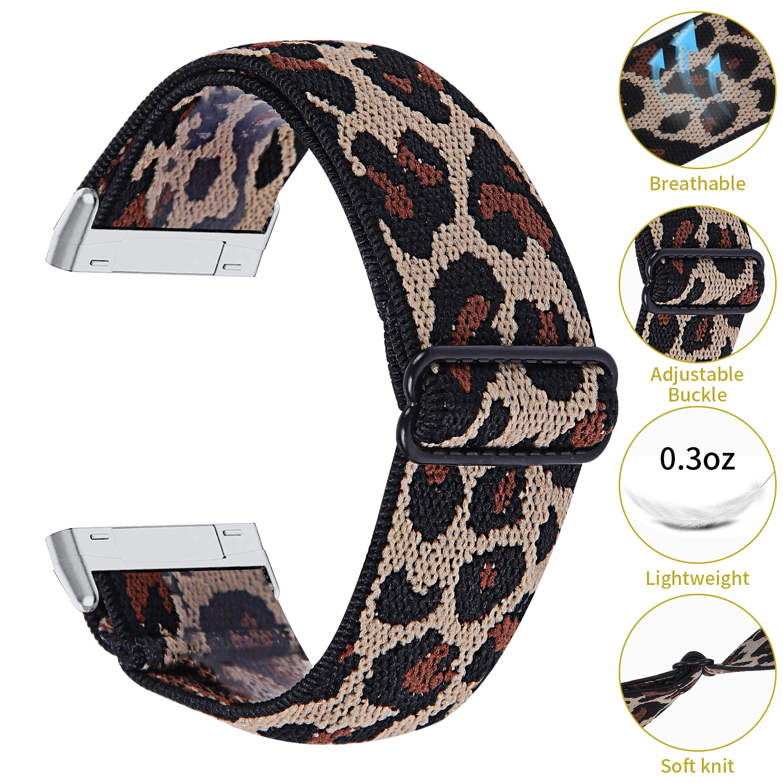 CBFV16 Adjustable Stretchy Elastics Wristbelt Braided Nylon Solo Loop Bands For Fitbit Versa 3 2 Sense