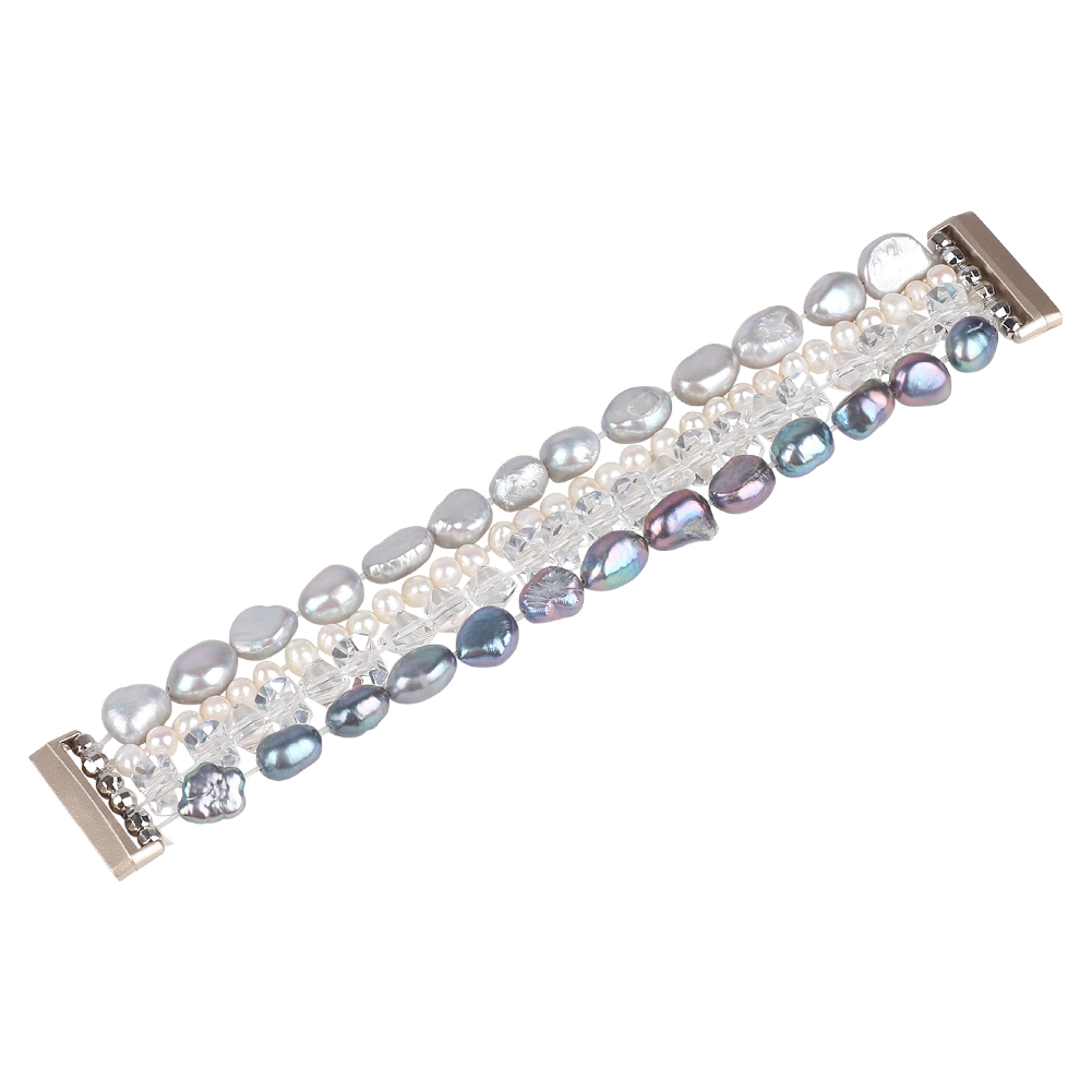 CBFV20 Urok Elastyczne Handmade Pearl Koraliki Biżuteria Wrist Watch Pasek dla Fitbit Versa 3 Sense