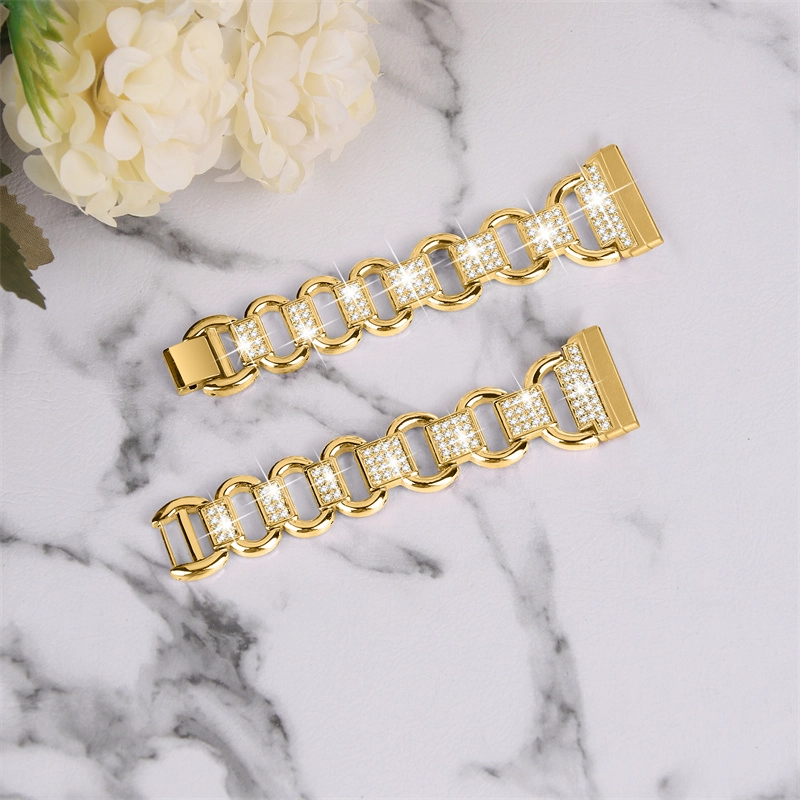 CBFV21 Diamond Metal Stainless Steel Bracelet Strap Smart Watch Band For Fitbit Versa 3