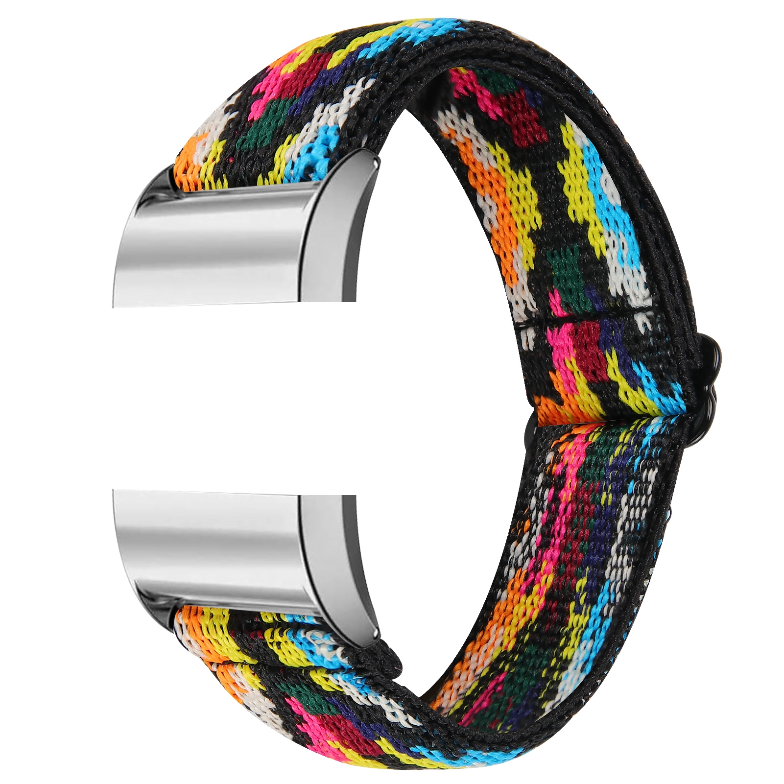 CBFW-C05 Elastic Fabric Nylon Braided Solo Loop Strap For Fitbit Charge 3 4