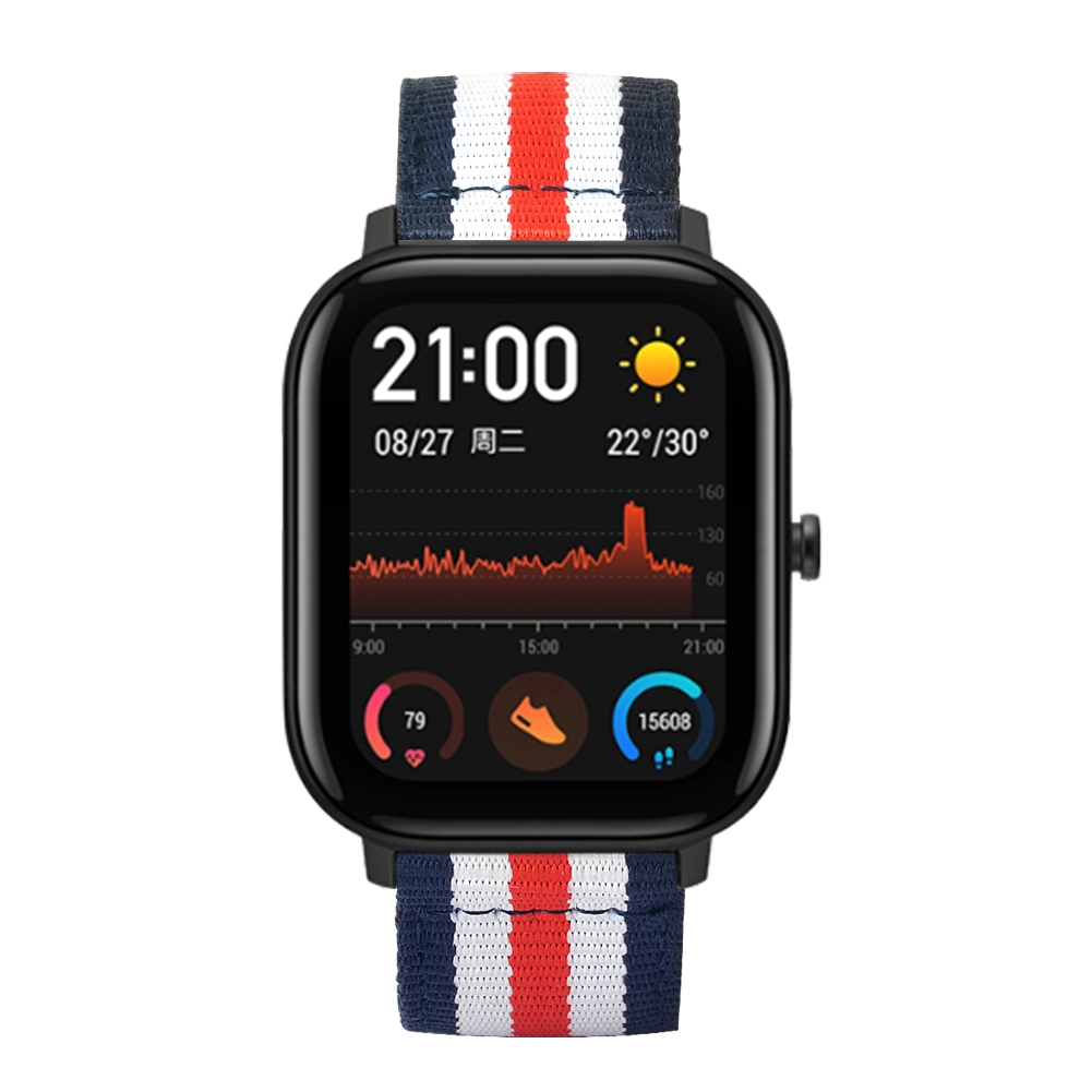 CBHA-105 Amazfit GTS Nato Bandas de reloj de nylon a rayas de 20 mm