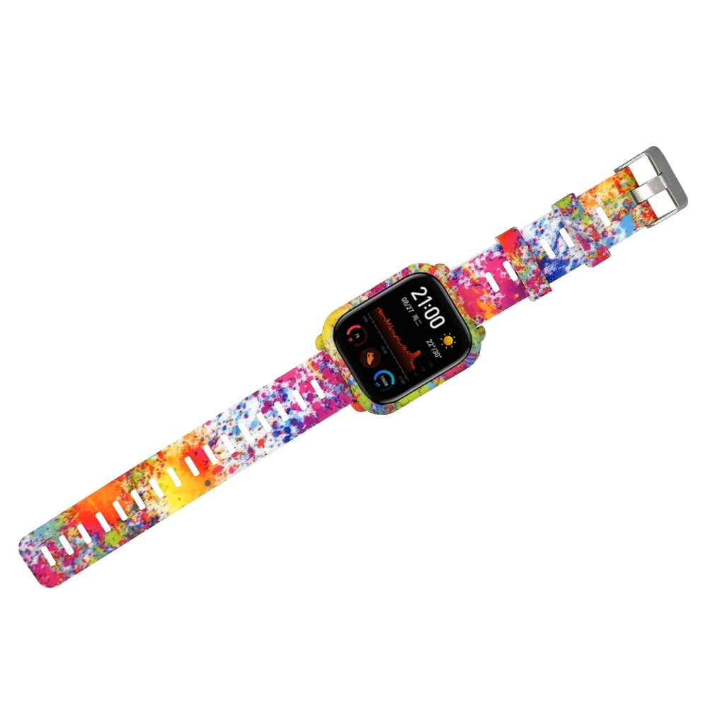 CBHA-110 Kolorowy silikonowy pasek do zegarka z nadrukiem do Xiaomi Huami Amazfit GTS