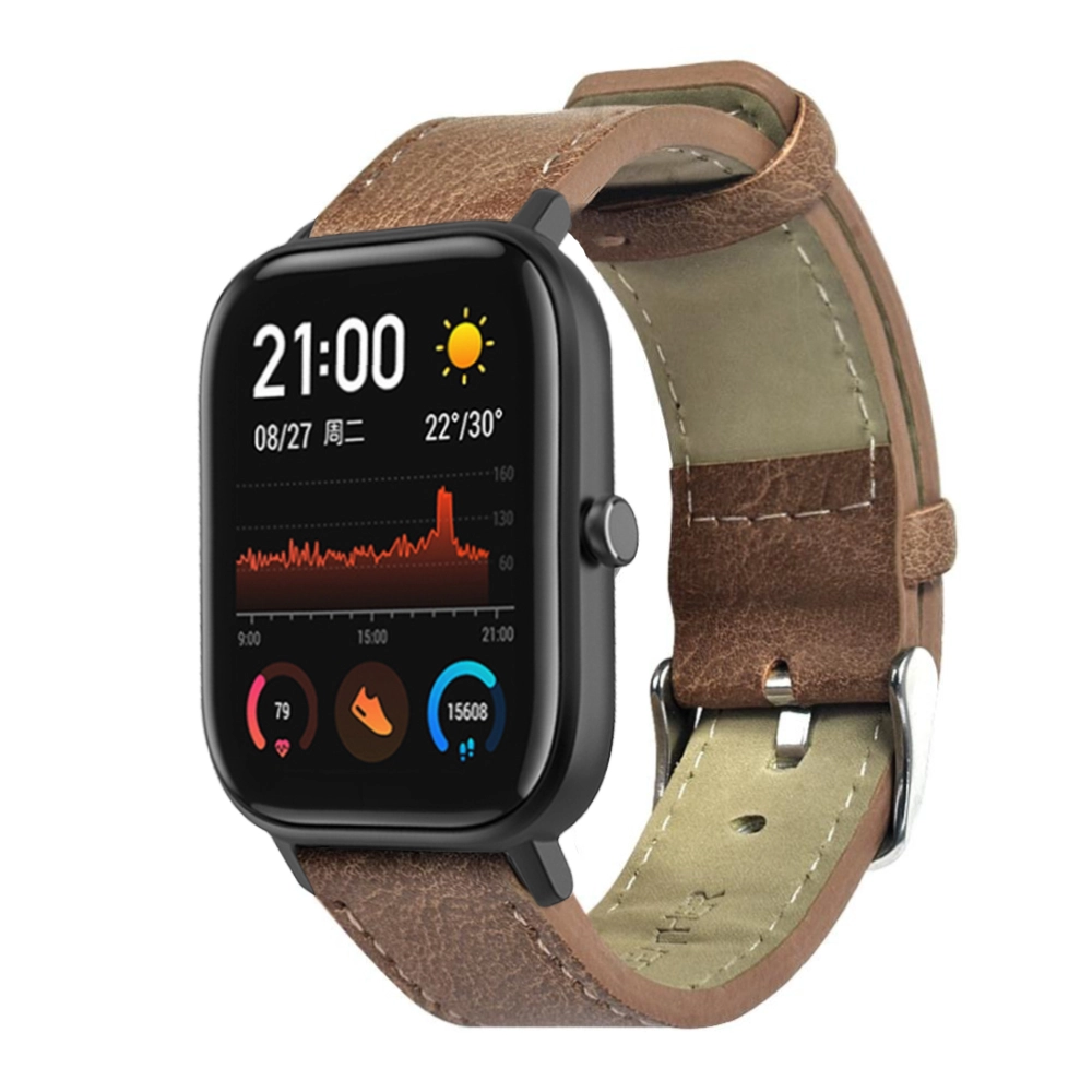 CBHA-111 Watchstrap Leather Watch Strap For Huami Amazfit GTS Smartwatch
