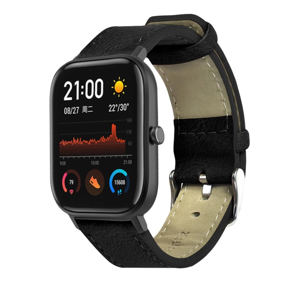CBHA-111 Watchstrap Leather Watch Strap For Huami Amazfit GTS Smartwatch