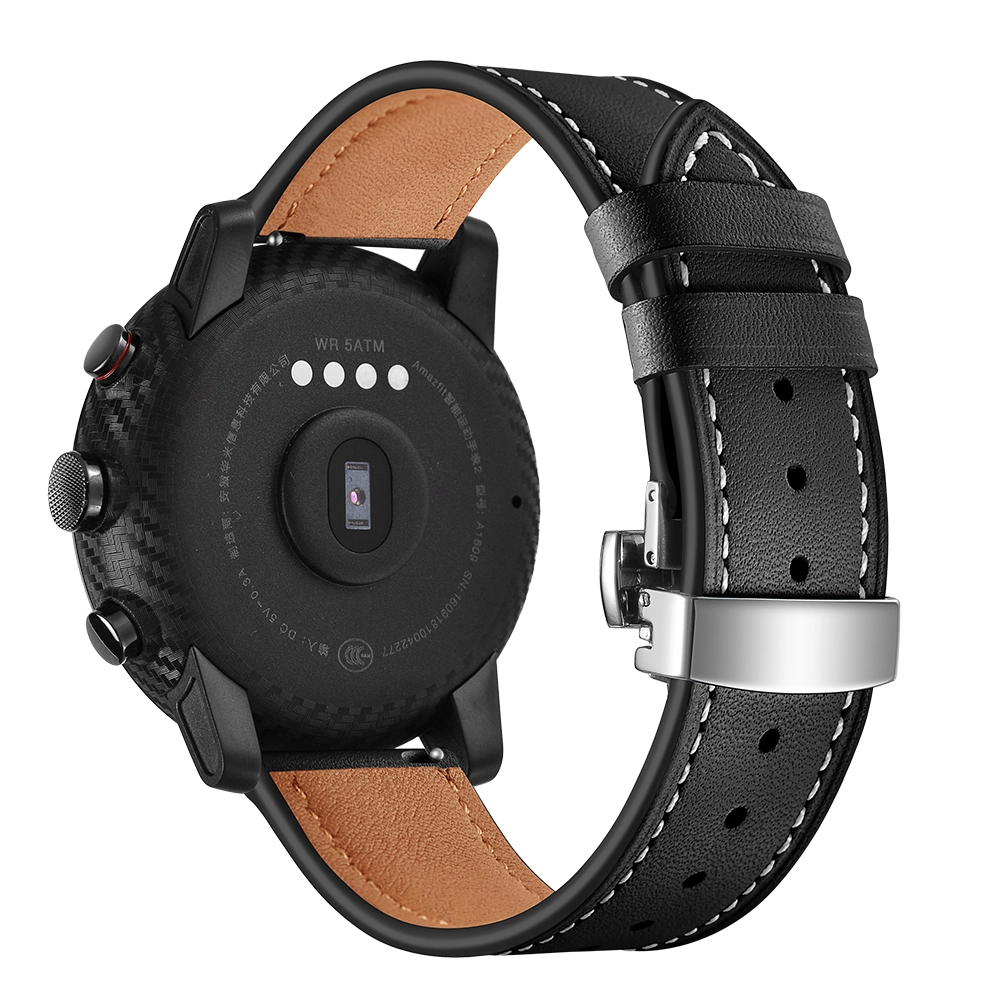 CBHA1002 Trendybay Butterfly Buckle Correa de reloj de pulsera de cuero para Apple Watch Series 4 3 2 1