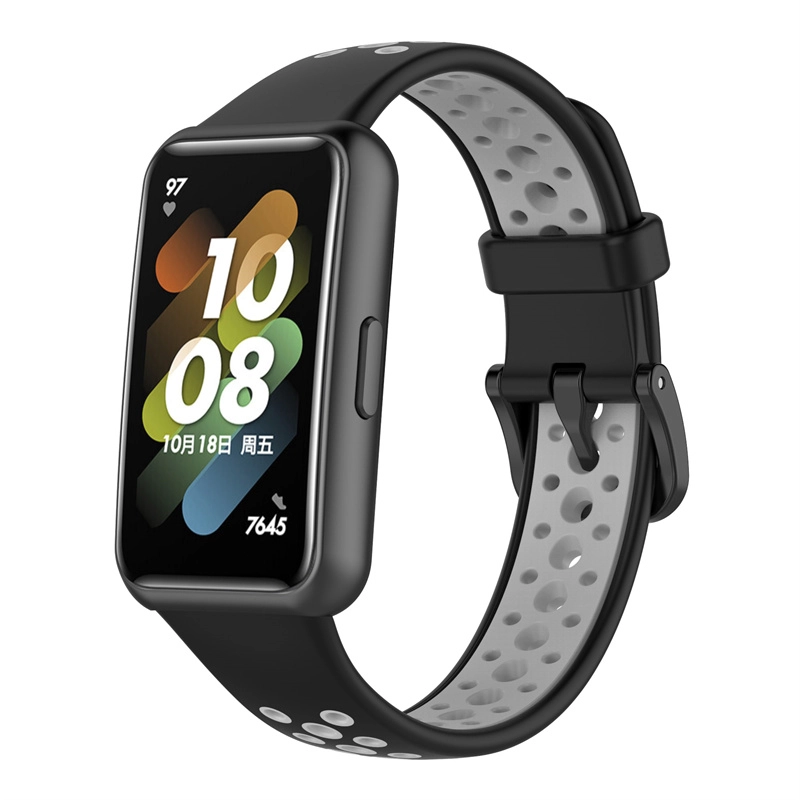 CBHB7-06 VENTA CALIENTE DUAL Color transpirable Sport Silicone Watch Band Band Store para Huawei Band 7 Watch
