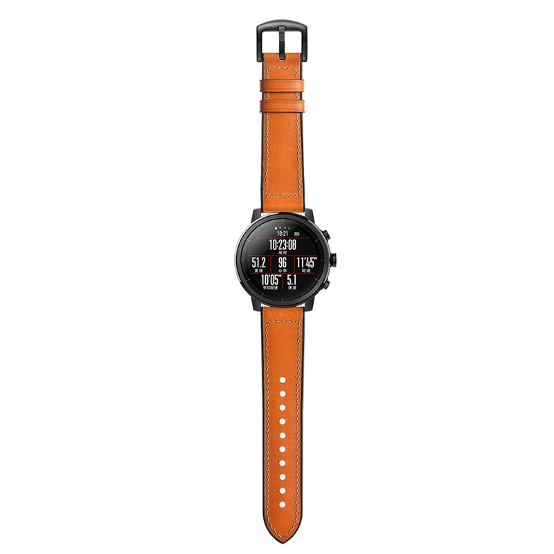 CBHW001 Nuevo estilo banda de reloj de goma de cuero genuino respirable