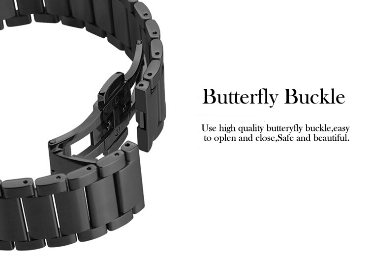 Banda de repuesto de acero inoxidable con hebilla de mariposa CBHW25 para correa de reloj de Huawei GT
