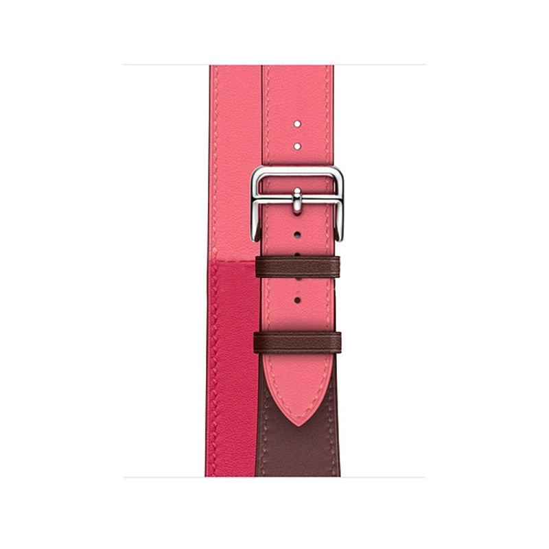 CBHW31 Correa de reloj de cuero genuino de color de contraste de doble recorrido para Huawei Watch GT