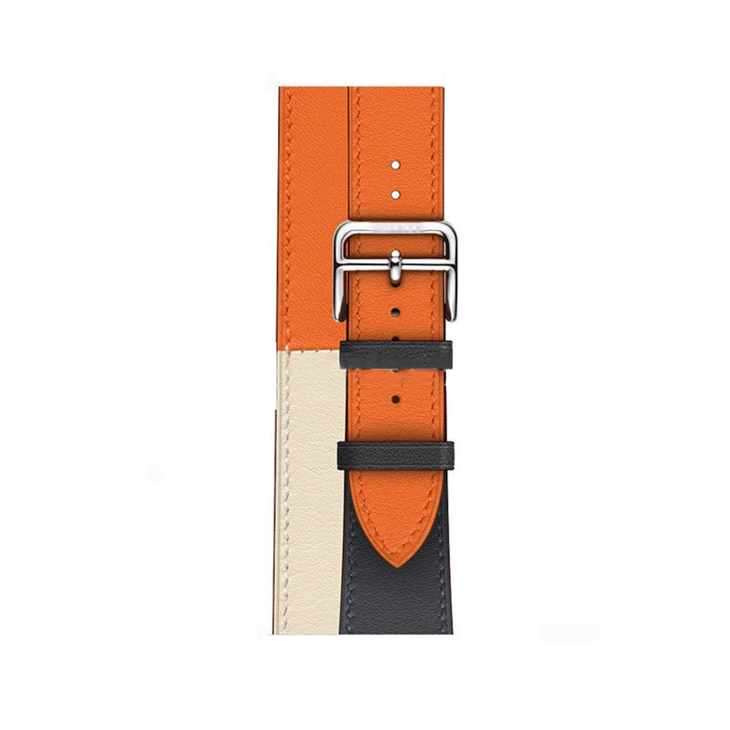 CBHW31 Correa de reloj de cuero genuino de color de contraste de doble recorrido para Huawei Watch GT
