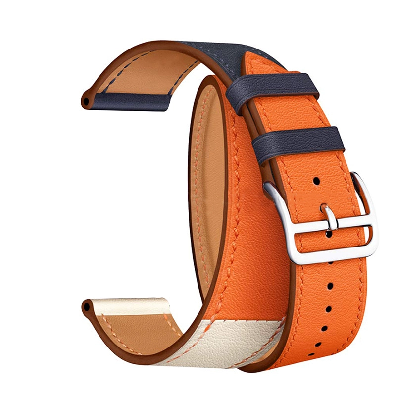 CBHW31 Correa de reloj de cuero genuino de color de contraste de doble recorrido para Huawei Watch GT