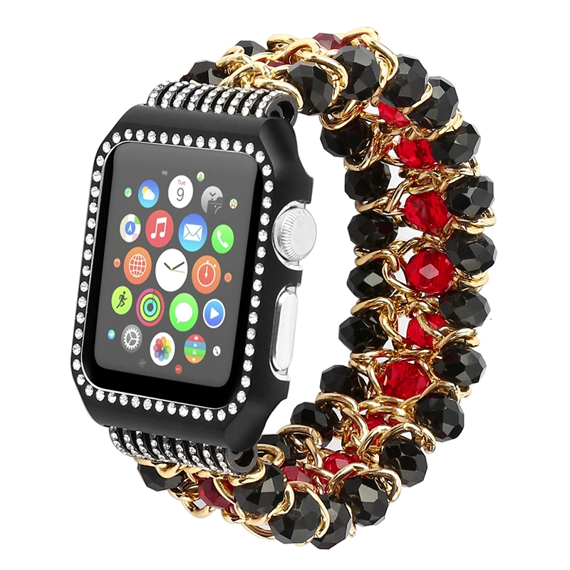 Pulsera moldeada elástica hecha a mano CBIW1013 con el tope protector del metal de Bling