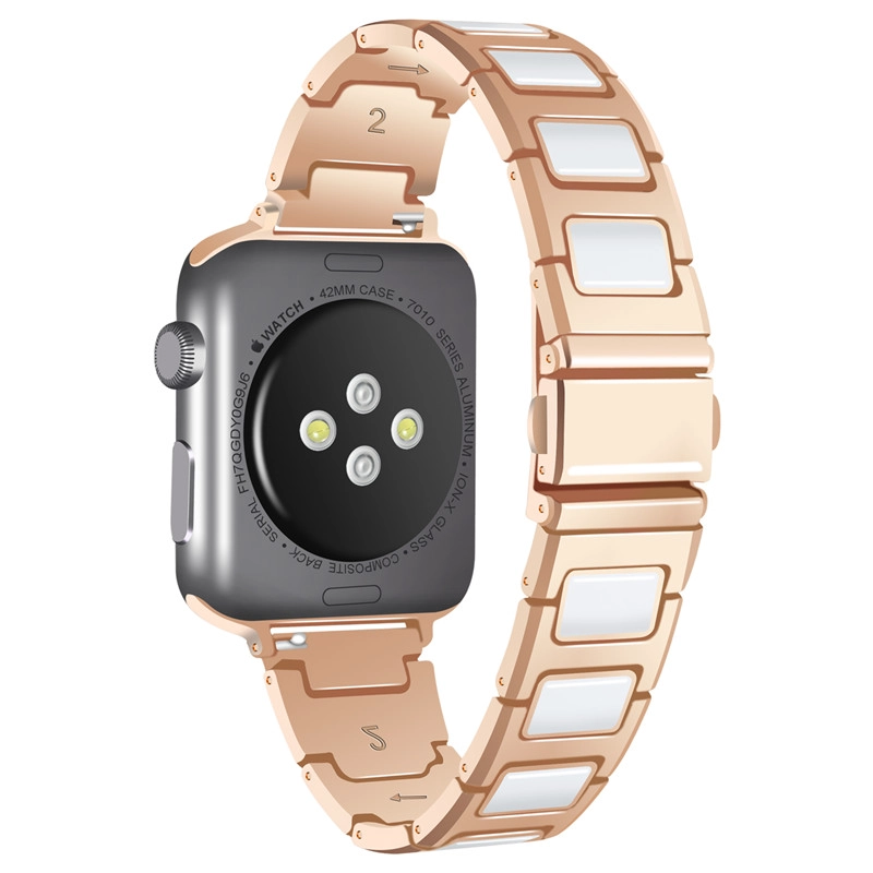 CBIW1016 Bracelet de remplacement en métal en céramique unique pour Apple Watch