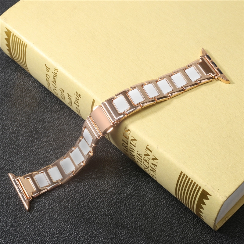 CBIW1016 Bracelet de remplacement en métal en céramique unique pour Apple Watch