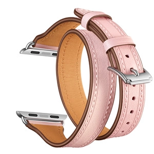 CBIW102 جولة مزدوجة على شكل حرف T تصميم جلد طبيعي حزام ساعة لأبل iWatch
