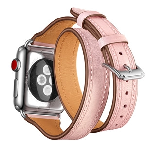 CBIW102 جولة مزدوجة على شكل حرف T تصميم جلد طبيعي حزام ساعة لأبل iWatch