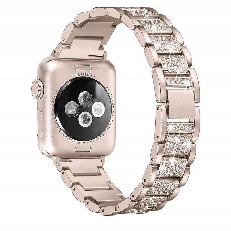 CBIW1032 Luxury Crystal Rhinestone Metal Bracelet Strap Compatible For Apple Watch