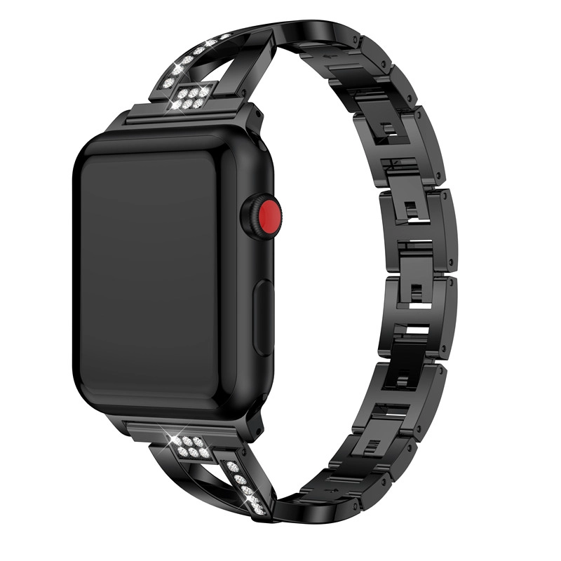 CBIW1033 X-Link Bling Rhinestone Alaşım Metal Watch Band iWatch 4 3 2 1 Için
