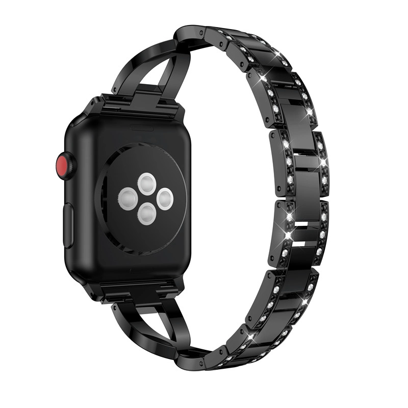 CBIW1033 X-Link Bling Rhinestone Alaşım Metal Watch Band iWatch 4 3 2 1 Için