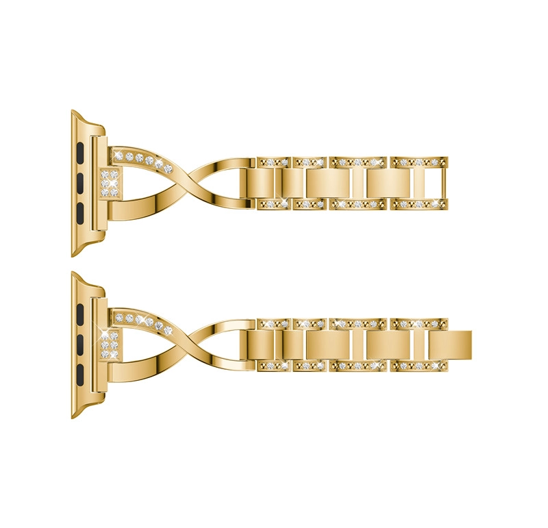 CBIW1033 X-Link Bling Rhinestone Alaşım Metal Watch Band iWatch 4 3 2 1 Için