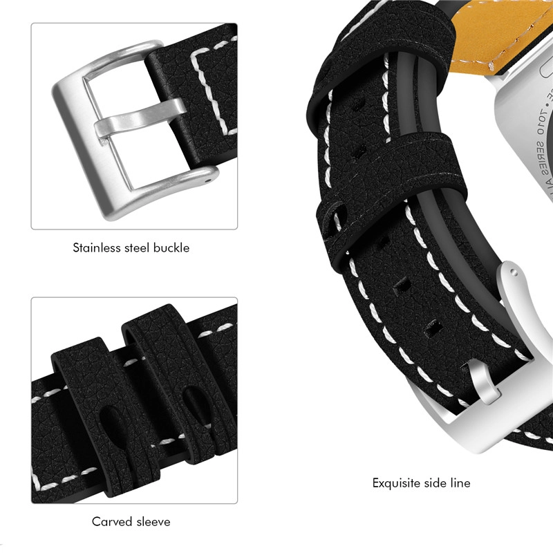 Apple Watch için CBIW104 Özel Hakiki Deri Yedek Kayış