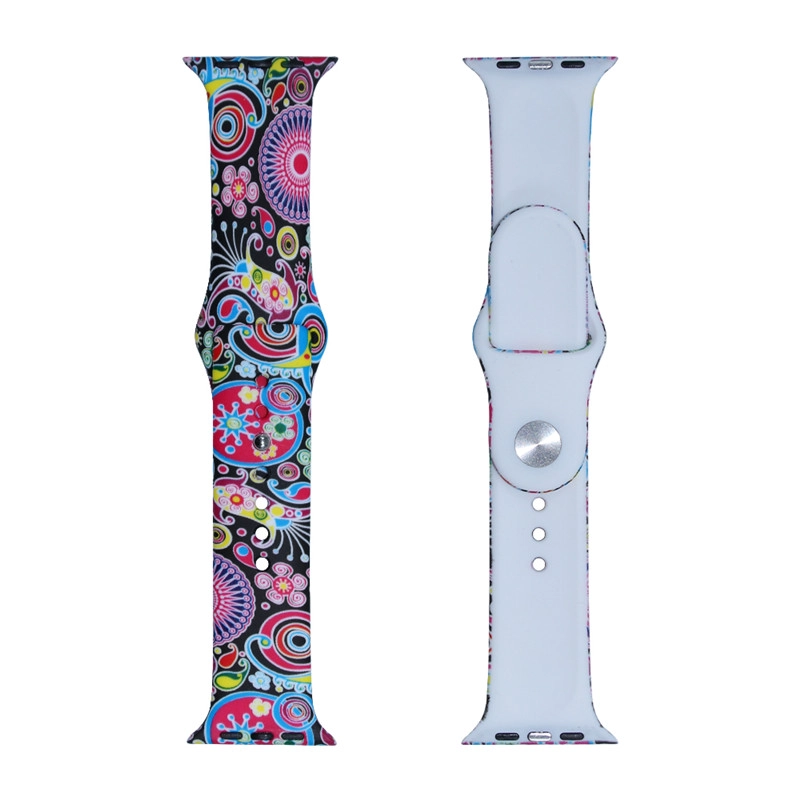 CBIW1050 Trendybay patrón impreso deporte correa de reloj de goma suave para iWatch