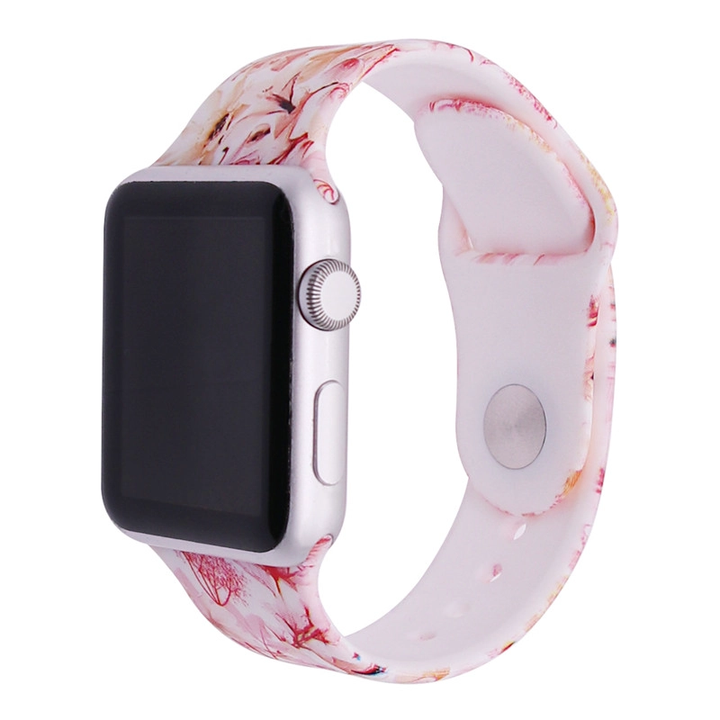 CBIW1050 Trendybay patrón impreso deporte correa de reloj de goma suave para iWatch