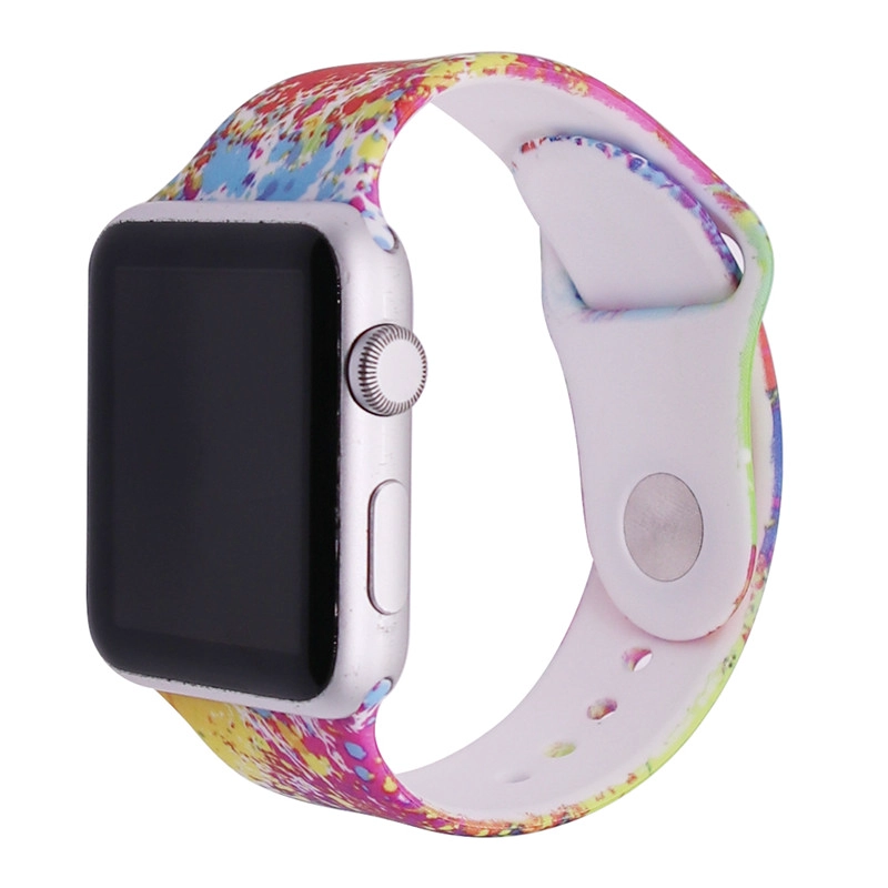 CBIW1050 Trendybay patrón impreso deporte correa de reloj de goma suave para iWatch