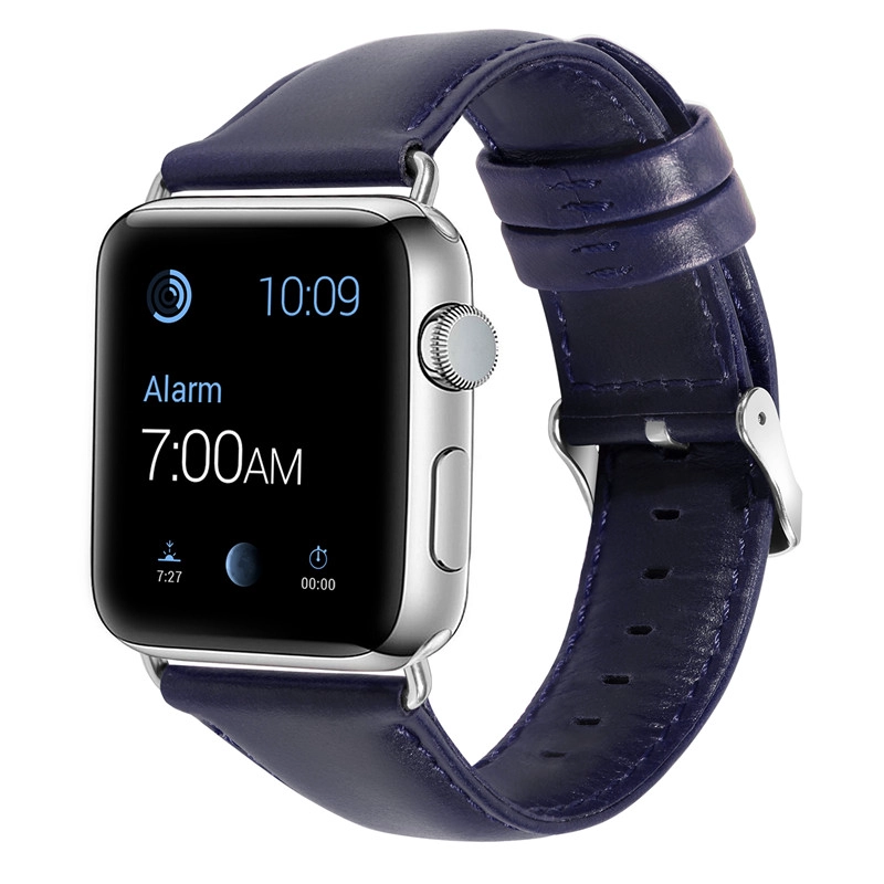 CBIW1057 Bracelet en cuir véritable avec motif Crazy Horse pour Apple Watch