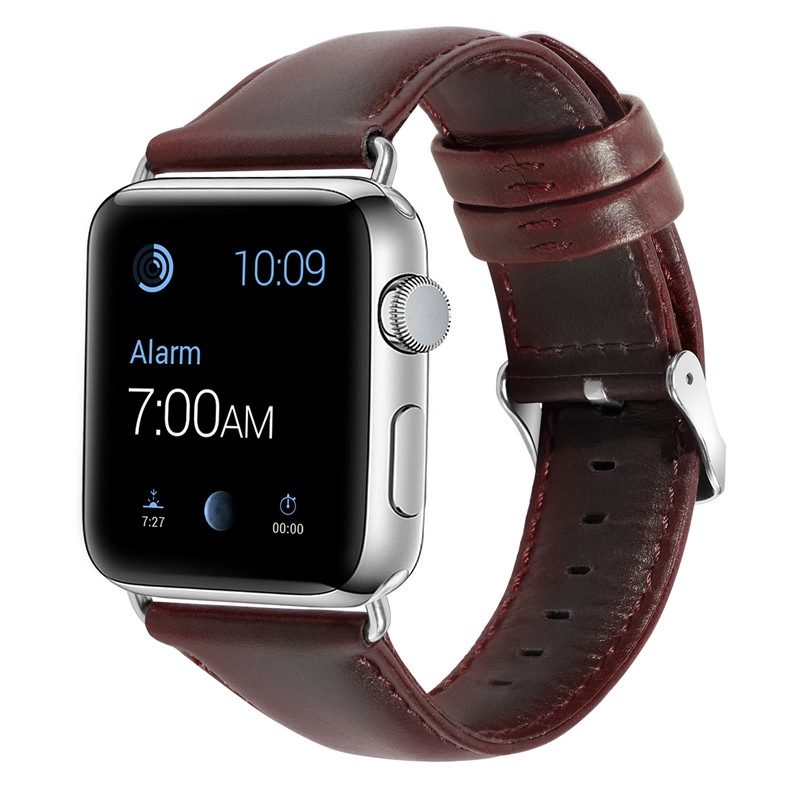 CBIW1057 Bracelet en cuir véritable avec motif Crazy Horse pour Apple Watch