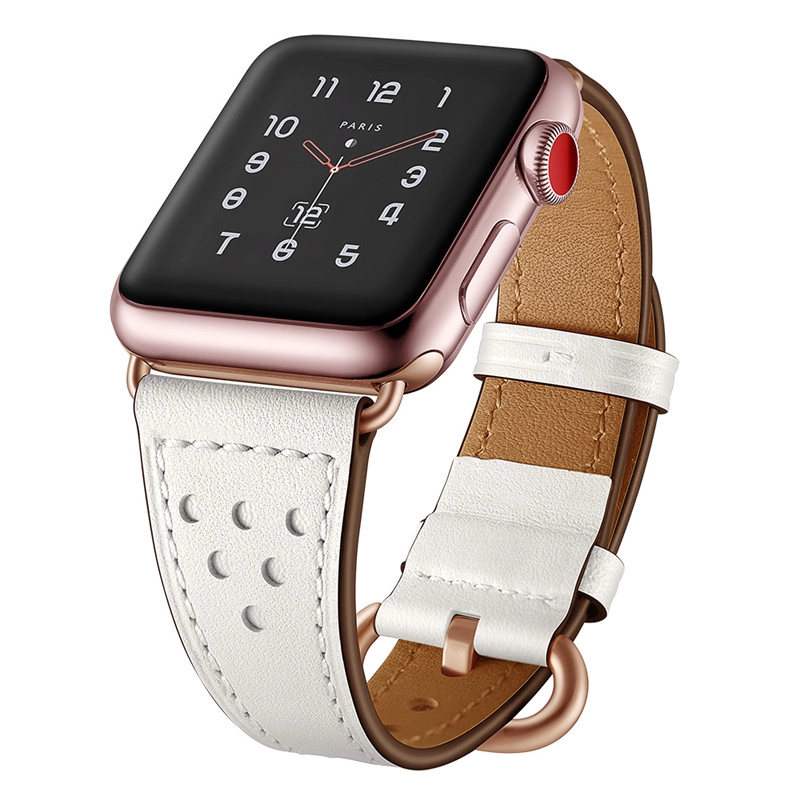 CBIW1060 Correa de cuero genuino Trendybay para banda de reloj Apple 4/3/2/1