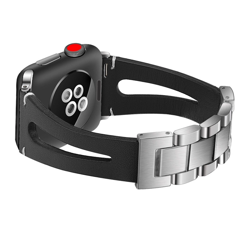 CBIW126 Correa de reloj de cuero genuino para el reloj de Apple 1 2 3