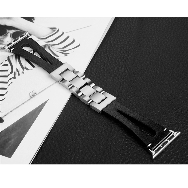 CBIW126 Correa de reloj de cuero genuino para el reloj de Apple 1 2 3
