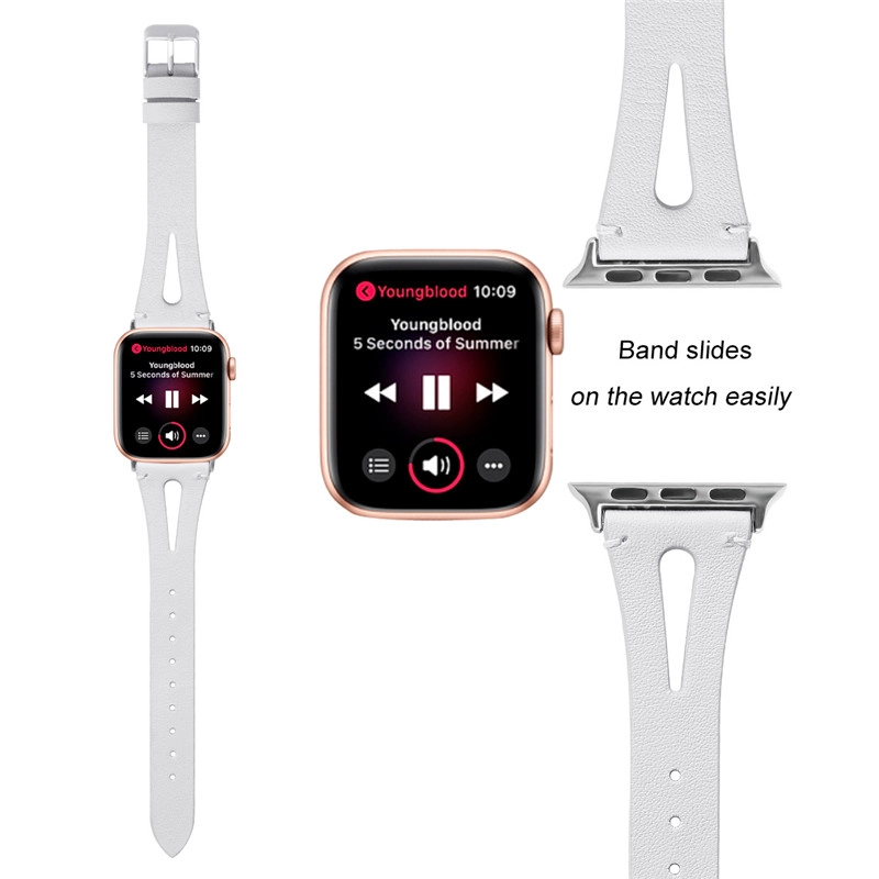 Apple Watch İçin CBIW130 İnce Nefes İnek Derisi Deri Kayış