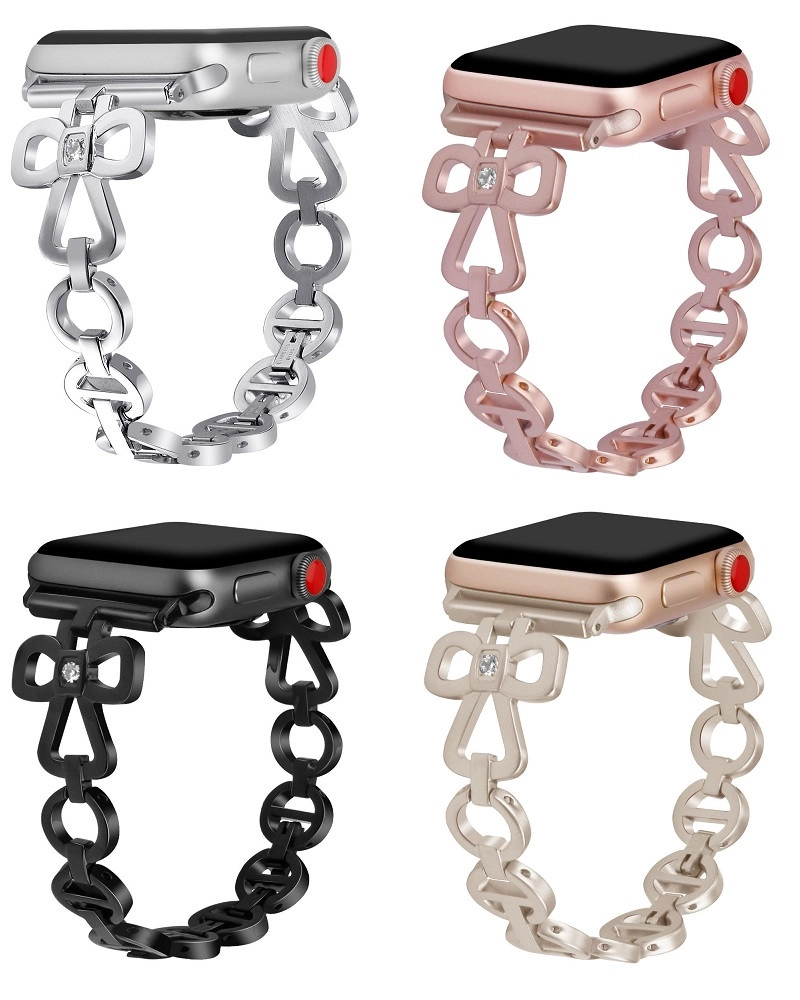 CBIW132 cinturino in acciaio con diamanti per strass in acciaio con diamanti per Apple Watch 1 2 3